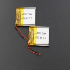 2pcs 3.7v 150 mah Rechargeable Polymer Li Battery 402020 For Bluetooth Headset