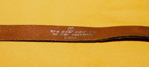 WOMEN'S DIVIDED MADE IN SWEDEN LIGHT BROWN GENUINE LEATHER SLIM BELT SIZE 36-37" - Picture 4 of 6
