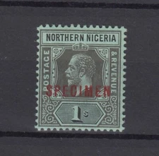 Northern Nigeria KGV 1912 1/- Specimen O/P SG48s MH BP13623