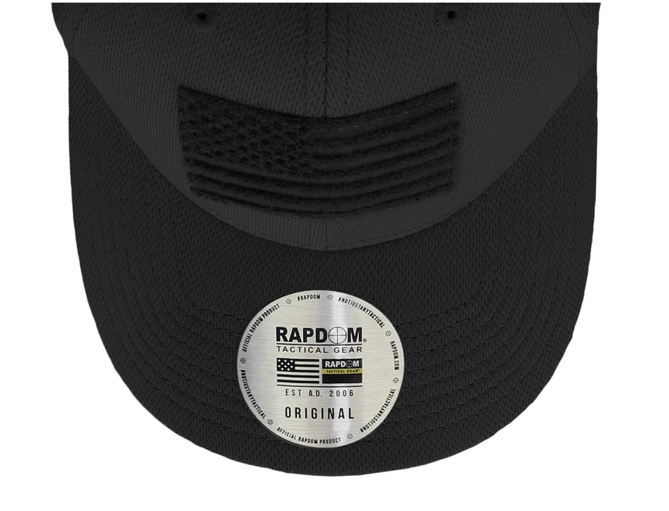 Gorra negra de béisbol ajustada de algodón para operador táctico bandera estadounidense de EE. UU. Foto 3 de 4