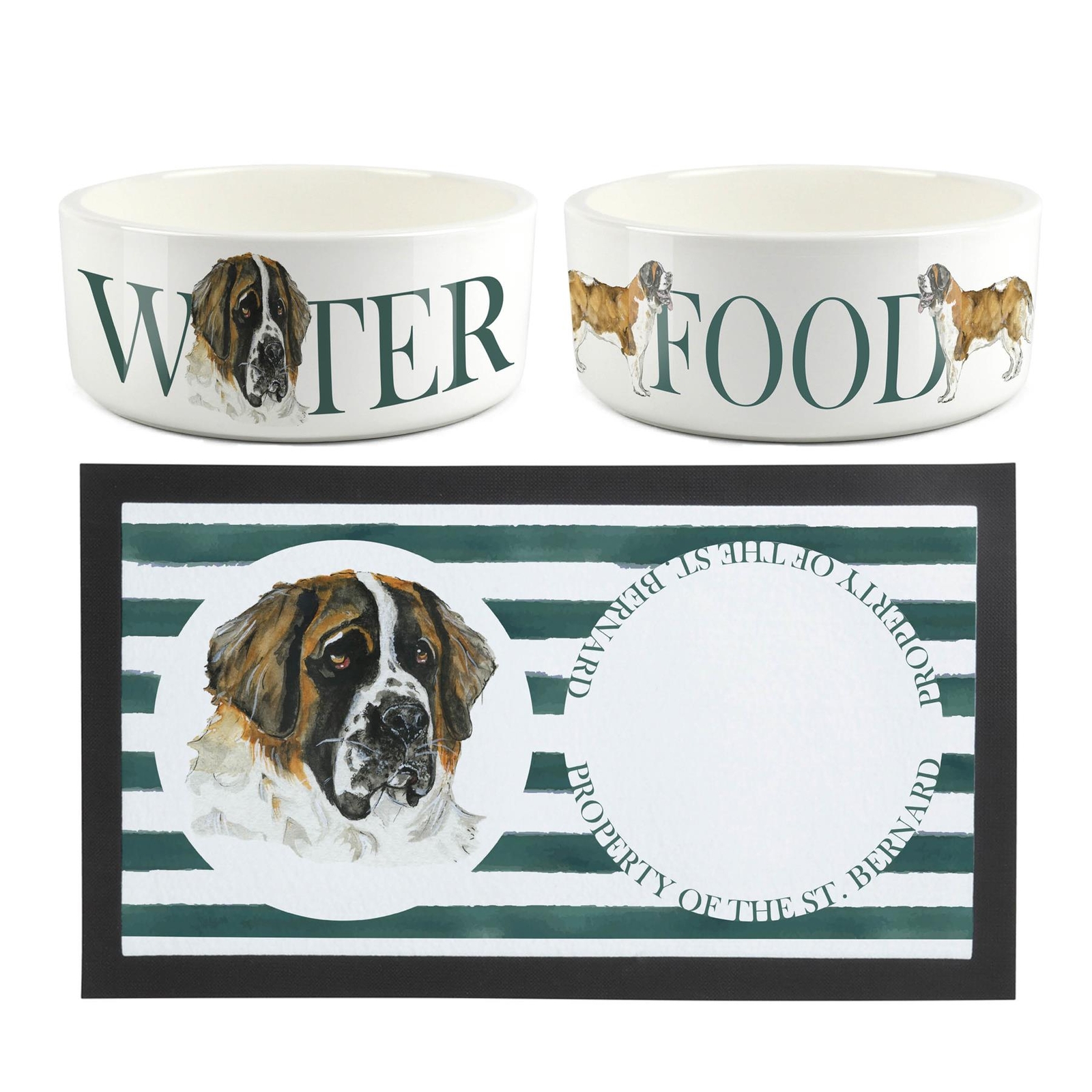 B&Q -  St. Bernard Pet MatFood & Water Bowl Set - Image 2