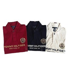 NWT Tommy Hilfiger Mens Slim Fit New York 1985 Embroidered Logo Badge Polo Shirt