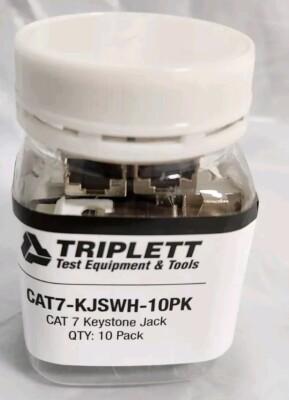 Triplett CAT7 Shielded Keystone Jack, 10 Pack, Metallic