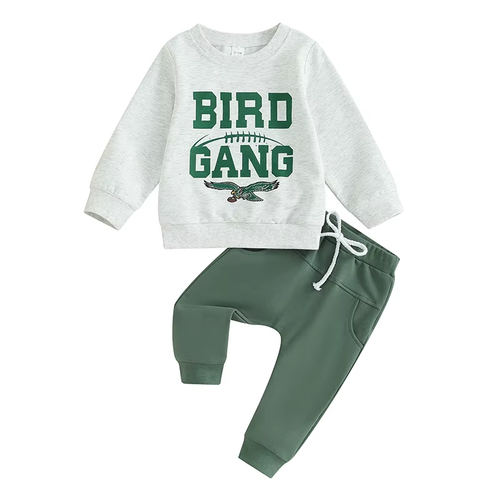 Baby Boys Clothes Set Long Sleeve Letters Print Sweatshirt Elastic Waist