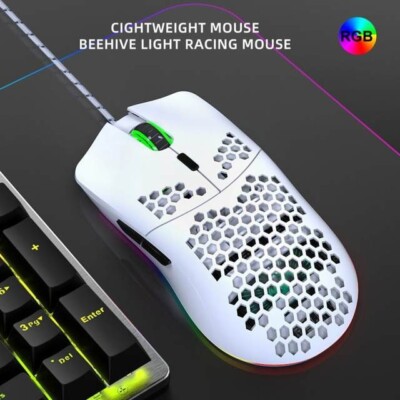 HXSJ J900 USB Wired Gaming Mouse With RGB Light Gamer Mouses With Six Adjustable