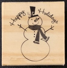 CraftSmart Happy Holidays Snowman Rubber Stamp
