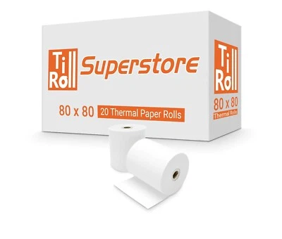 TILL ROLL SUPERSTORE 20 Rolls 80x80 Thermal Paper Till Receipt Roll Star TSP-700 | FAST N FREE