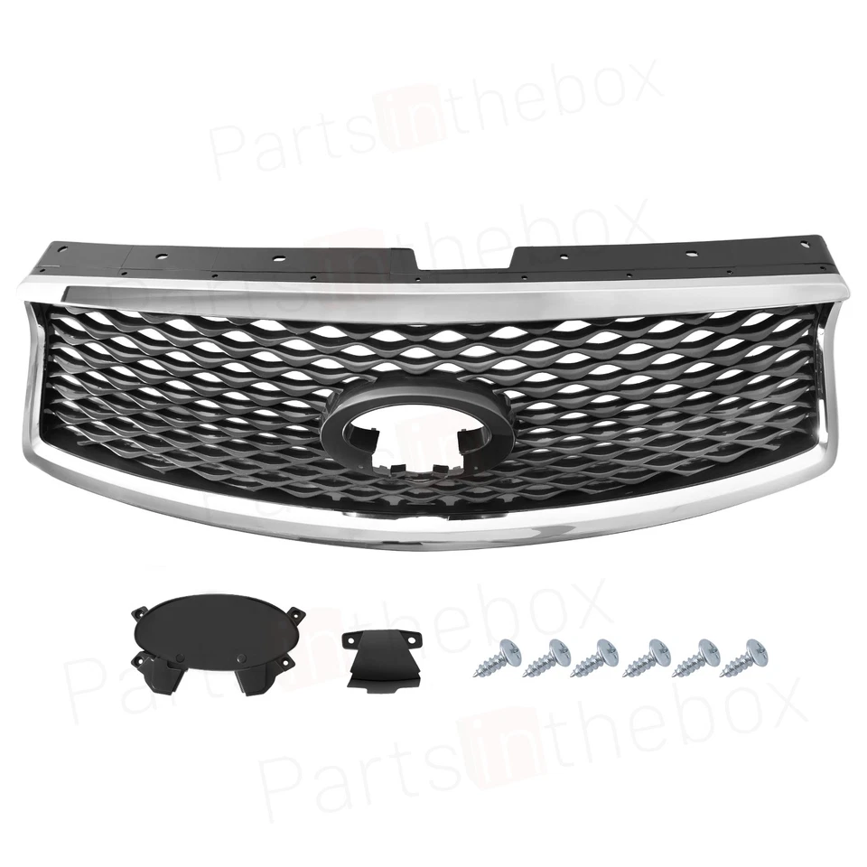 Chrome Bezel Grey Black Front Bumper Grille Mesh For 2016 2017 INFINITI QX50 Foto 4 de 4