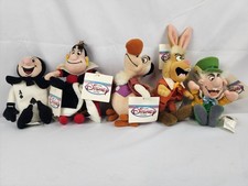 Lot of 5 Disney store ALICE IN WONDERLAND Queen hearts PLUSH beanbag TOYS hatter