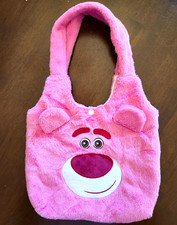 Disney Lotso Pink Character Face Tote Handbag, Button Closure, Top Handle