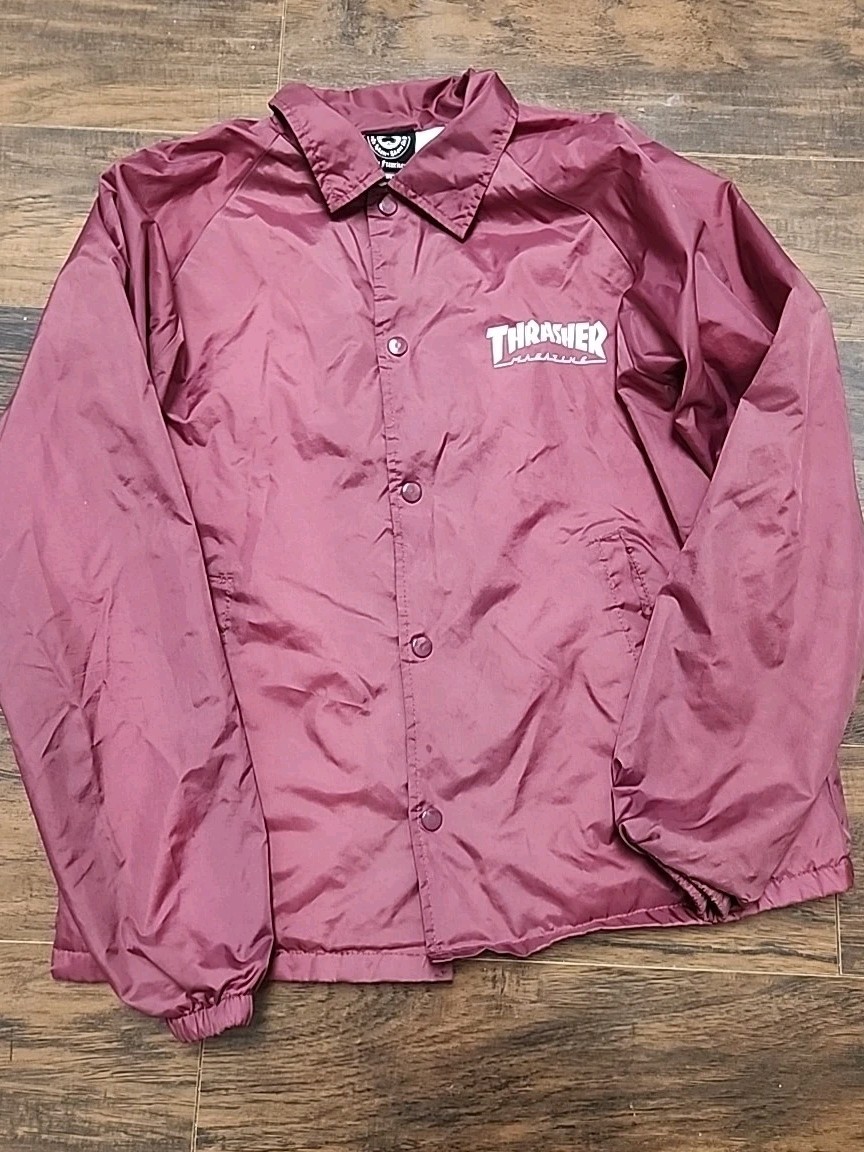 Thrasher Magazine Skate Jacket Men M Medium Burgundy Maroon