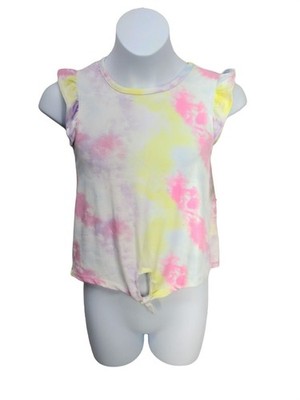 Bobbie Brooks Girls Tie-Dye Tie Front Top S(6/6X) Sleeveless Soft Polyester/Span