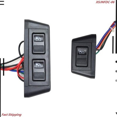 Universal 3 Rocker Switch Kit Door Lock Power Window 12V Fit For Front Two Doors