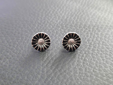 Denmark Georg Jensen 925 Sterling Silver Enamelled Earrings Studs