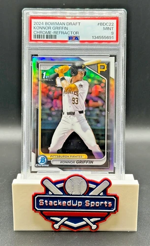 2024 BOWMAN DRAFT KONNOR GRIFFIN CHROME REFRACTOR #BDC22 PSA 9 PITTSBURGH PIRATE