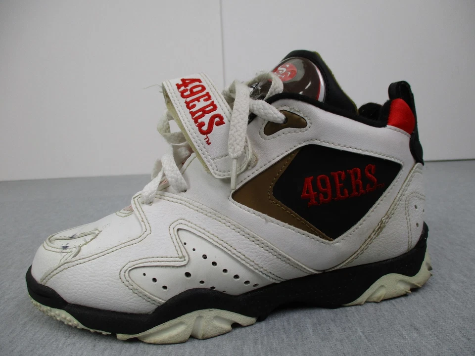 Vintage San Francisco 49ers Shoes Youth 4.5 White Red NFL Football Sneakers 90s - Image 4 of 4
