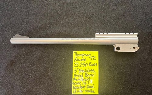 15” 22-250 rem pistol stainless steel barrel thompson center ENCORE ...