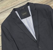 44R Banana Republic Modern Slim Fit Men  s Suit Blazer Jacket Navy Textured