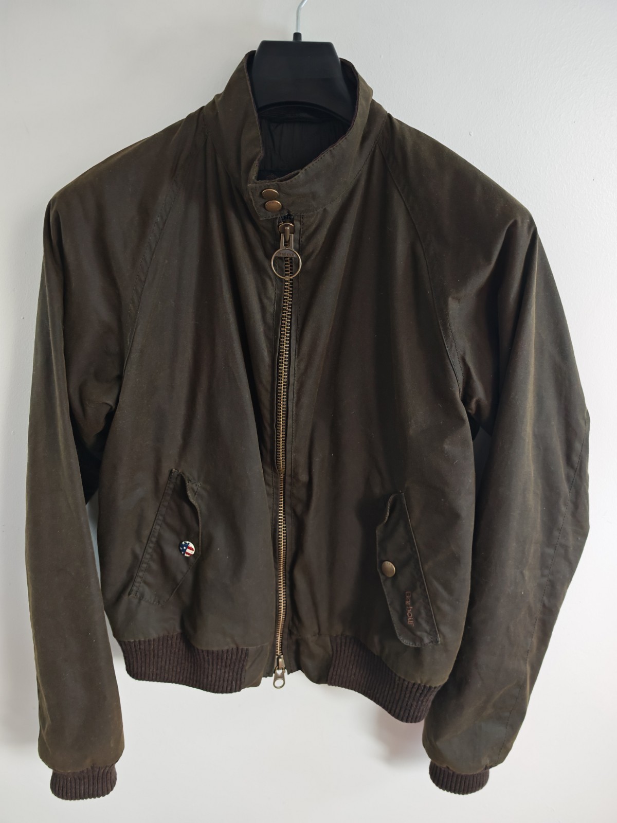 Barbour International Steve McQueen Merchant Wax Jacket Olive Men's M Bomber image 2