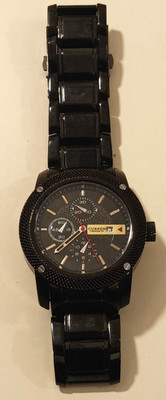 CURREN 8069 Men's Black Stainless Steel Quartz Chronograph Analog Wrist Watch
