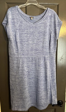 Talbots Blue Casual Knit Pullover Dress - Women's Size XL