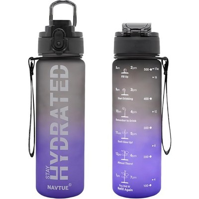 Trinkflasche Wasserflasche BPA-frei Zeitmarkierungen Sport 500ml Tritan Schwa...
