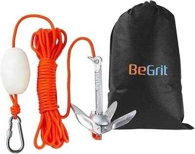 Kajak Anker 1,5 lb Kleinboot Anker Kit Faltbar Grapnel Anker Carbonstahl fo