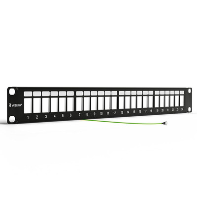 24 Port Shielded Keystone Patch Panel, 1U 19-Inch Rackmount Blank Panel, 1.5Mm S