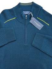 Vineyard Vines Sweater 1/4 Zip 100 Merino Wool Teal Bay Men  s Size Large NWTS
