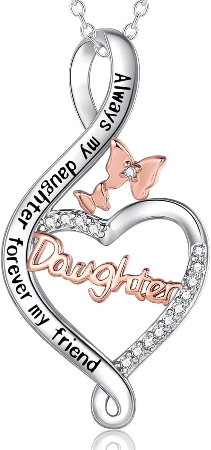 Gifts for Mum/ Nana/ Daughter, S925 Sterling Silver Chain Rose Flower Necklace