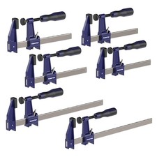 6 PCS Steel Quick Adjust F Bar Clamp Set 6Inch 12Inch 21/2 Depth 600 Lbs
