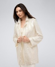 Kenneth Cole Women's Paillette Notch Collar Jacket M