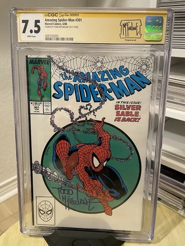 Marvel Amazing Spider-Man #301 CGC 7.5 Todd McFarlane Signed Key Issue Comic