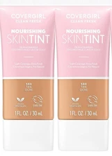 2 COVERGIRL Clean Fresh Skin Milk Dewy Finish Vegan Foundation Tan 580 1 fl oz