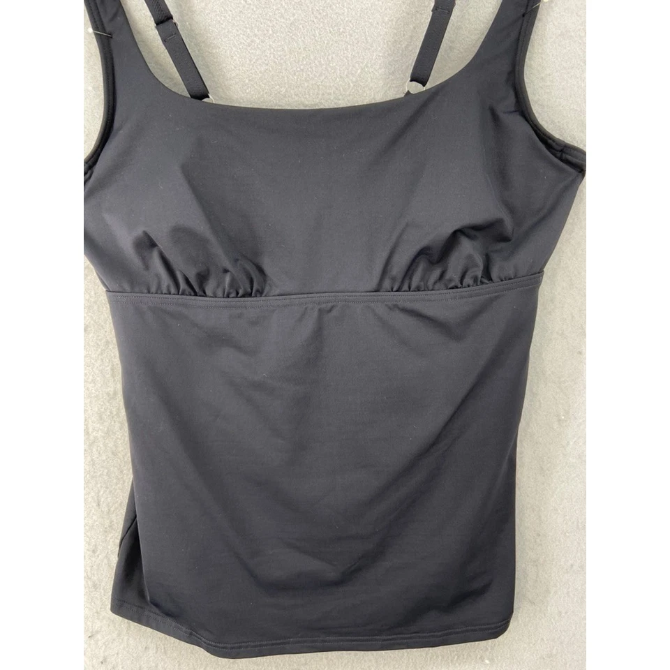 Top de baño Lands End talla 14 negro Tankini correas ajustables sujetador incorporado talla 14 Foto 2 de 4