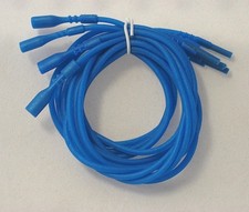 4 Silicone Necklace Cords Opaque Blue Soft Rubber 2mm Snap Clasp 16" or 18"