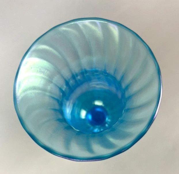 John Walsh Blue Iridescent Glass Vase Posy Trumpet Vase 15cm image 6