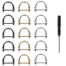 15pcs D-Rings Screw in Shackle Horseshoe U Shape D Ring 18mm, Multicolor