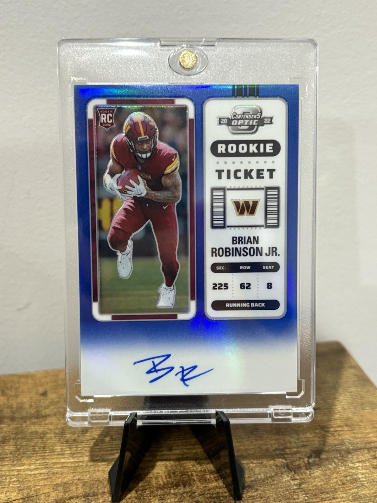 2022 Brian Robinson Jr. Panini Contenders Optic #106 Blue Prizm Auto RC  /75