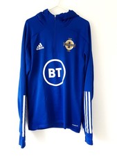 Northern Ireland Hoodied Top Jumper. Small Adults Adidas. Blue Football S.