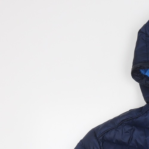 Mango Men's Blue Puffer Jacket Size M Hooded - Picture 6 of 12