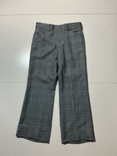 Vintage 1970s Plaid Wool Knit Flare Wide Leg Disco Retro Multicolor Dress Pants