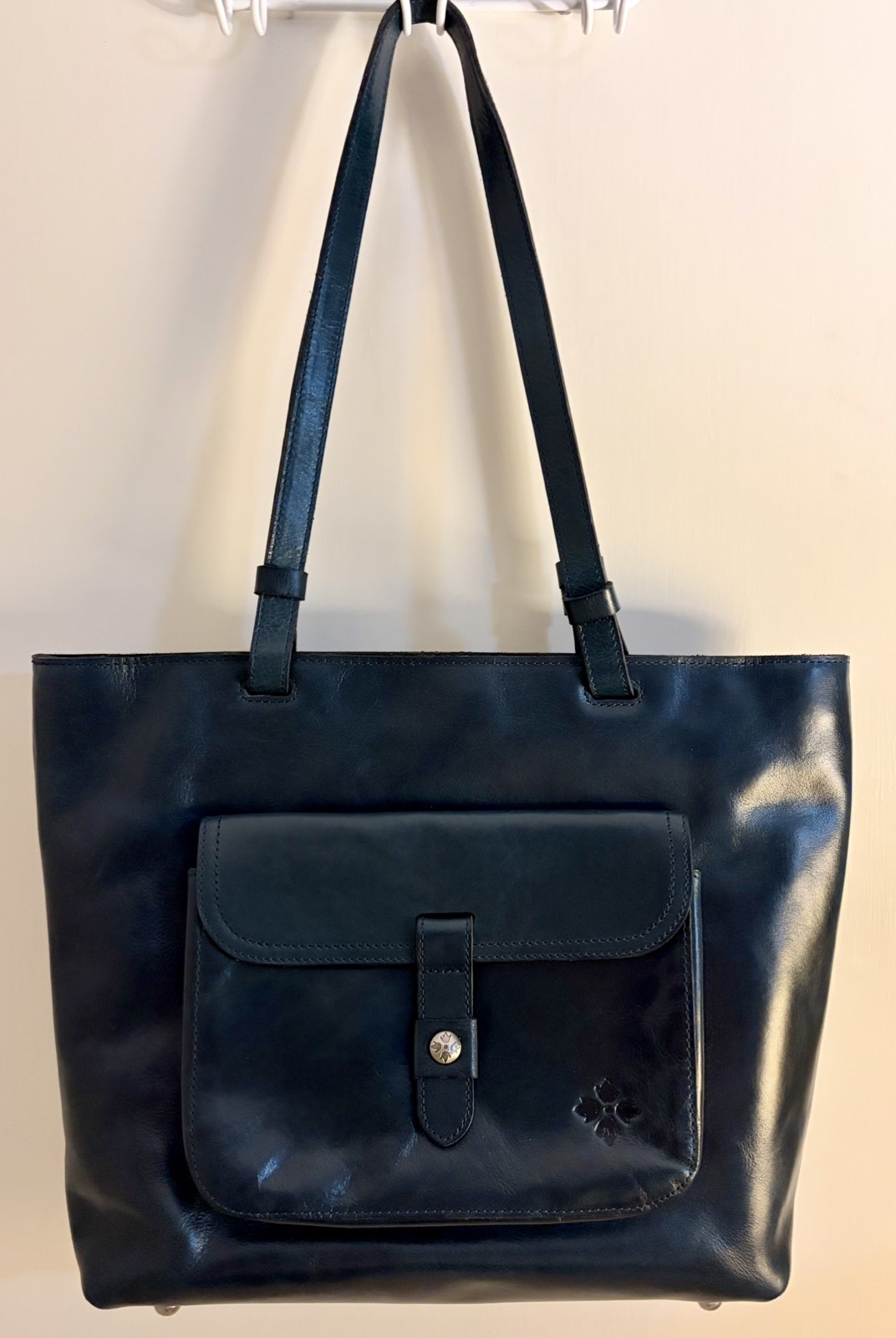 Patricia Nash Madison Leather Tote Bag-lapis blue