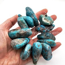 32x20mm Natural Genuine Turquoise Large Blue Nugget Beads 8"  Gemstone Jewelry