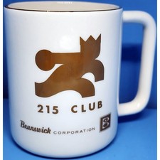 Brunswick 215 Club Brunswick Corp Award Coffee Mug Cup Bowling Ball Bowler Man