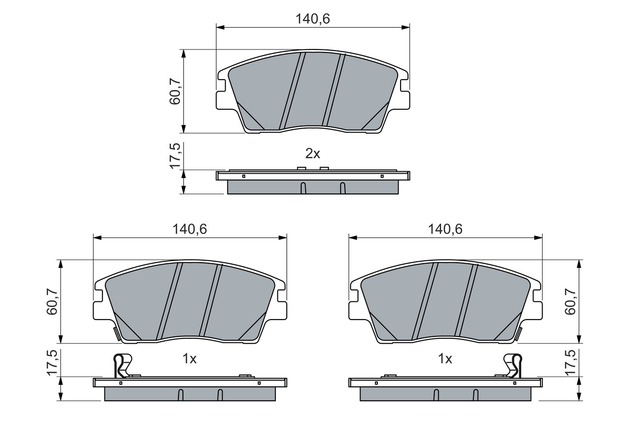 Kit Pastiglie Freno, Freno a Disco 0 986 460 076 Bosch per Hyundai - Miniatura 4