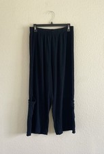 Bryn Walker Casbah Cotton Gauze Navy Wide Leg Crop Stretch Pants XL