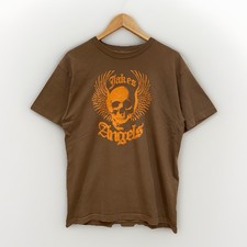 Y2K Jakes Angels T Shirt Men’s Medium Brown Skateboard Flying Skull Skater Rare