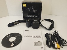 Nikon Coolpix L110 Digital Camera 12MP 15x Wide Angle Optical Zoom Lens Works