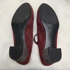 Aerosoles Glitter Block Heel Mary Jane Shoes Burgundy Holiday Silver Pad Thai 9 — photo 4